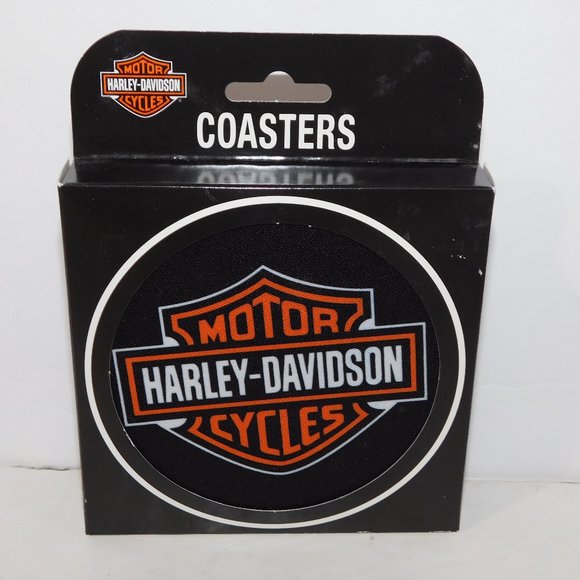 HarleyDavidson Dining Set 4 Harley Davidson Logo Round Soft Neoprene Coasters New Read